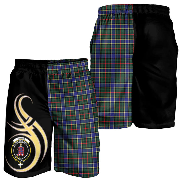 Scottish Ogilvie Hunting Modern Clan Crest Tartan Believe in Me Men's Shorts