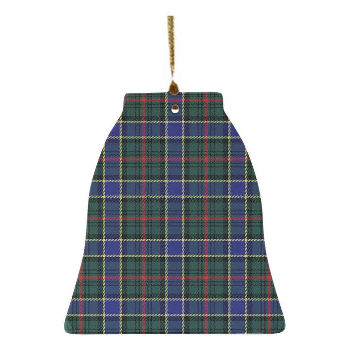 Scottish Ogilvie Hunting Modern Clan Tartan Ceramic Ornament Bell Shape Tartan Plaid