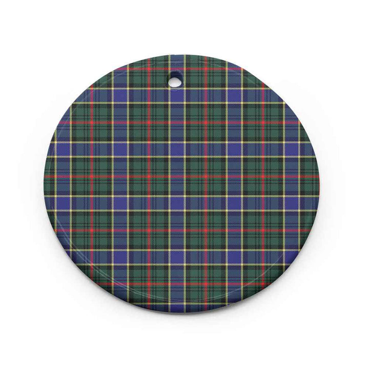 Scottish Ogilvie Hunting Modern Clan Tartan Ceramic Ornament Circle Shape Tartan Plaid