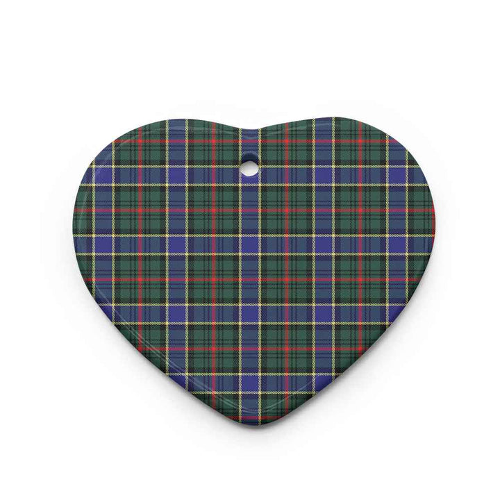 Scottish Ogilvie Hunting Modern Clan Tartan Ceramic Ornament Heart Shape Tartan Plaid