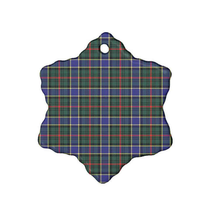 Scottish Ogilvie Hunting Modern Clan Tartan Ceramic Ornament Snow Flake Shape Tartan Plaid