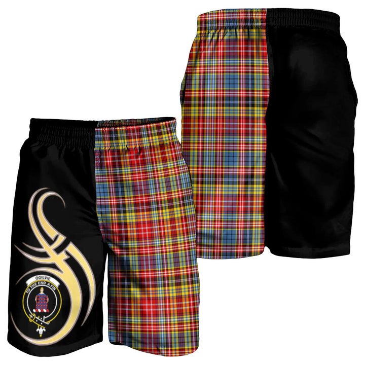 Scottish Ogilvie of Airlie Ancient Clan Crest Tartan Believe in Me Men's Shorts