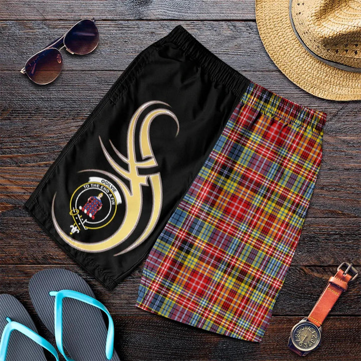Scottish Ogilvie of Airlie Ancient Clan Crest Tartan Believe in Me Men's Shorts