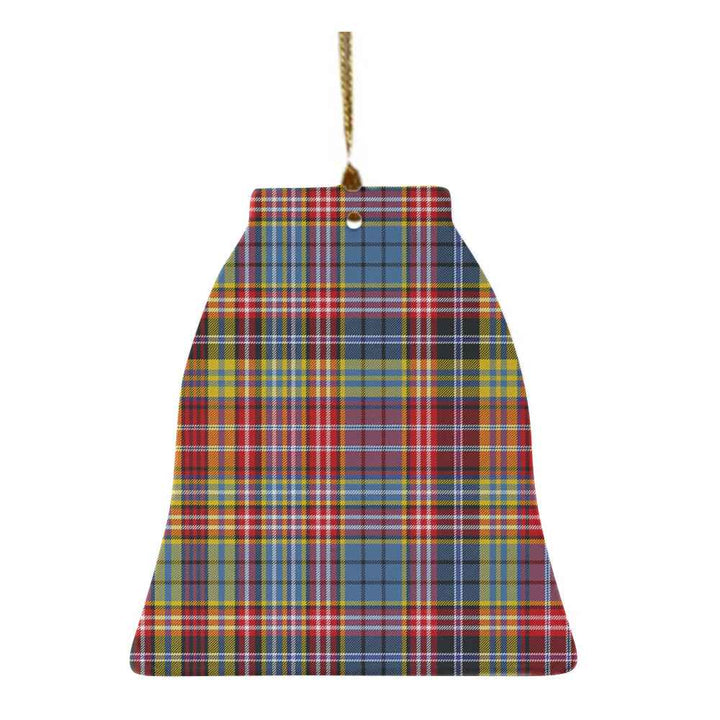 Scottish Ogilvie of Airlie Ancient Clan Tartan Ceramic Ornament Bell Shape Tartan Plaid