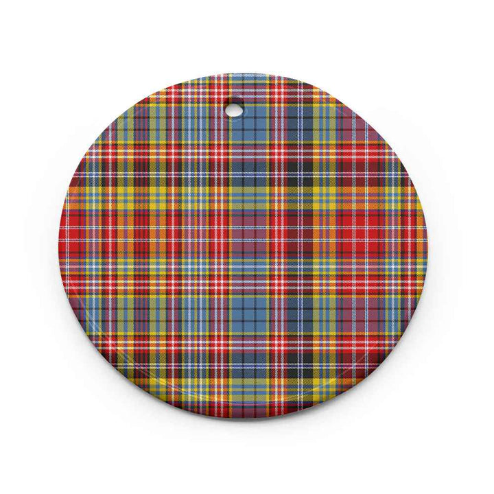 Scottish Ogilvie of Airlie Ancient Clan Tartan Ceramic Ornament Circle Shape Tartan Plaid