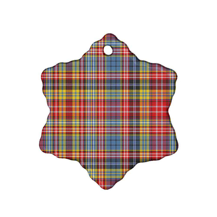 Scottish Ogilvie of Airlie Ancient Clan Tartan Ceramic Ornament Snow Flake Shape Tartan Plaid
