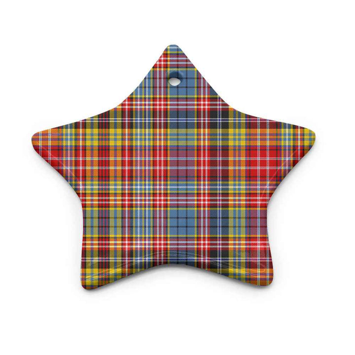 Scottish Ogilvie of Airlie Ancient Clan Tartan Ceramic Ornament Star Shape Tartan Plaid