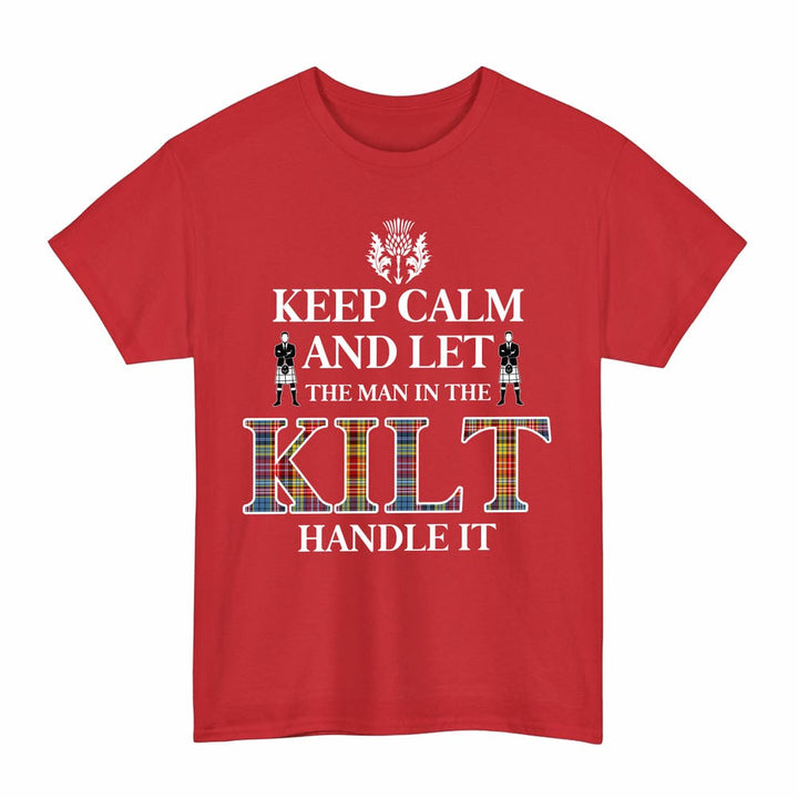 Scottish Ogilvie of Airlie Ancient Clan Tartan T-Shirt - Keep Calm Tartan Plaid Red Color