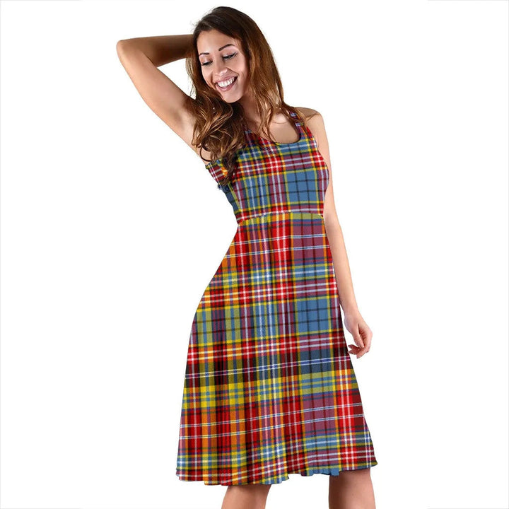 Scottish Oliphant Ancient Clan Tartan Women Midi Dress