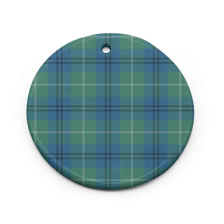 Scottish Oliphant Ancient Clan Tartan Ceramic Ornament Circle Shape Tartan Plaid