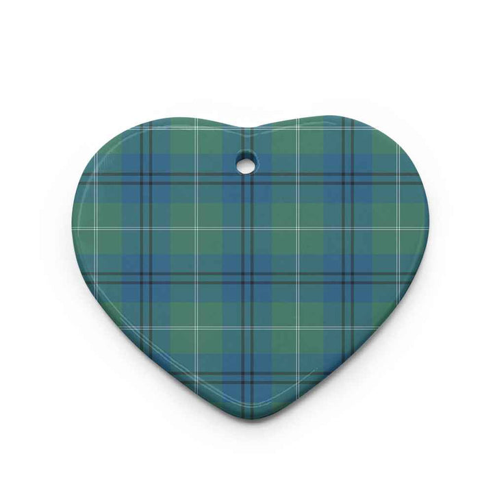Scottish Oliphant Ancient Clan Tartan Ceramic Ornament Heart Shape Tartan Plaid