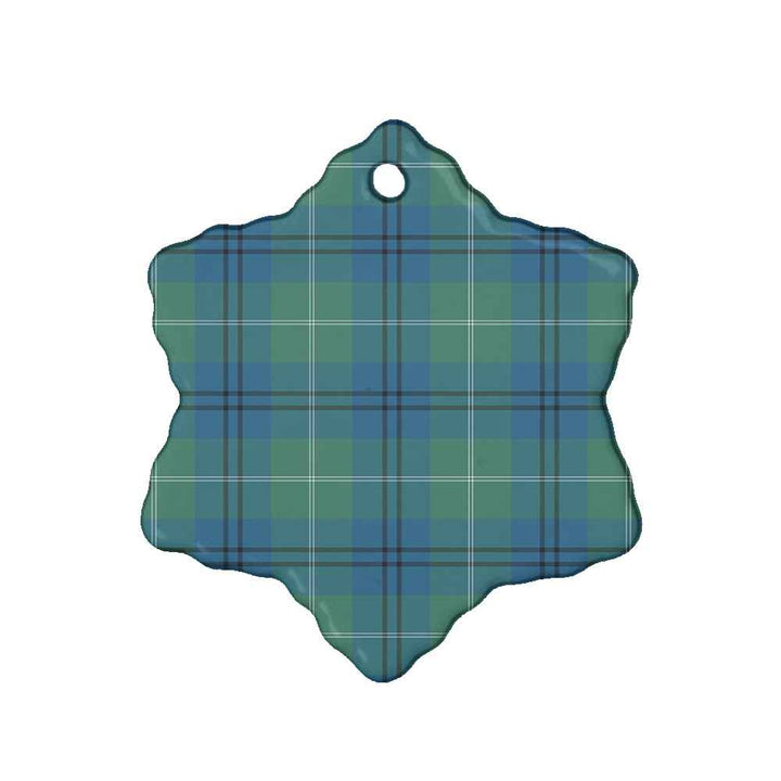 Scottish Oliphant Ancient Clan Tartan Ceramic Ornament Snow Flake Shape Tartan Plaid