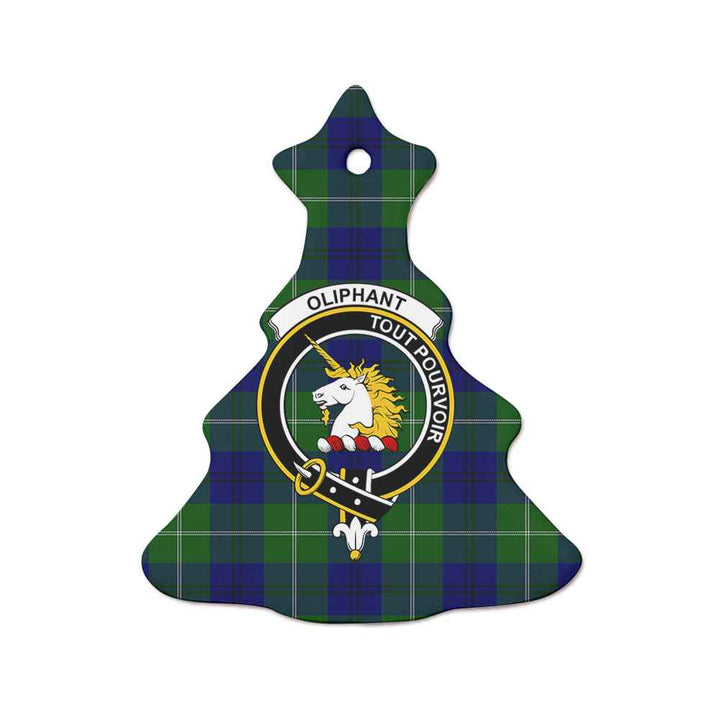 Scottish Oliphant Clan Crest Tartan Ceramic Ornament Tree Shape Tartan Plaid
