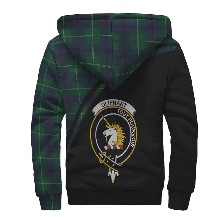 Scottish Oliphant Clan Crest Tartan Curve Sherpa Hoodie