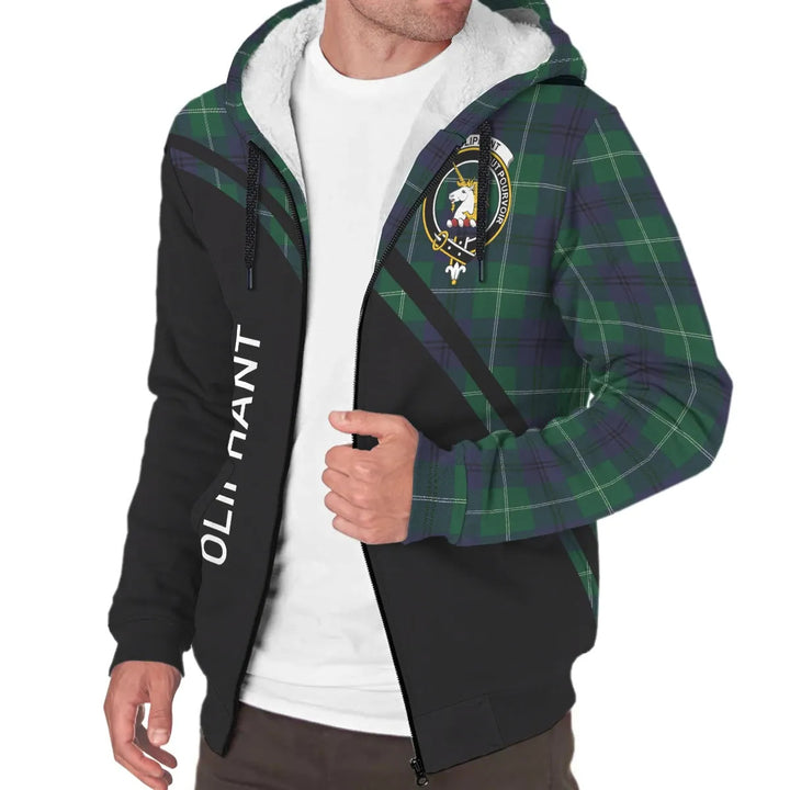 Scottish Oliphant Clan Crest Tartan Curve Sherpa Hoodie