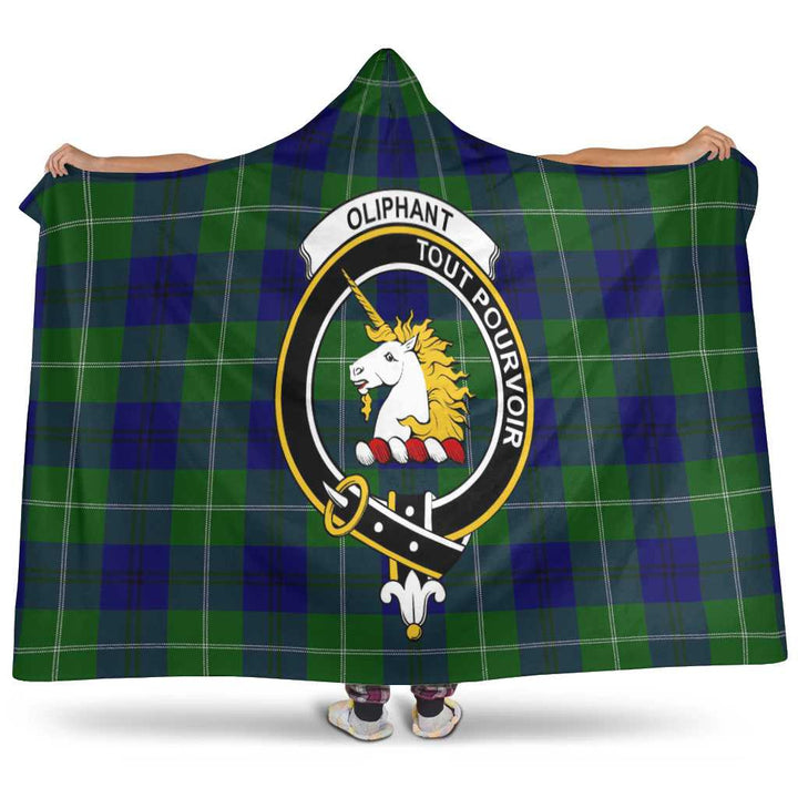 Scottish Oliphant Clan Crest Tartan Hooded Blanket Tartan Plaid 1