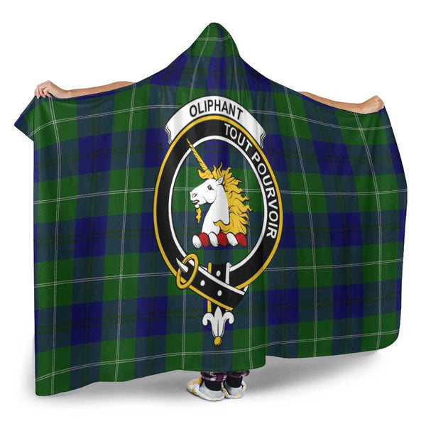 Scottish Oliphant Clan Crest Tartan Hooded Blanket Tartan Plaid 2