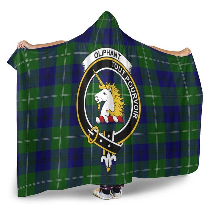 Scottish Oliphant Clan Crest Tartan Hooded Blanket Tartan Plaid 2