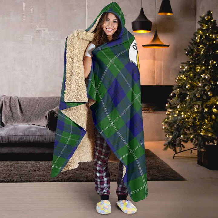 Scottish Oliphant Clan Crest Tartan Hooded Blanket Tartan Plaid 6