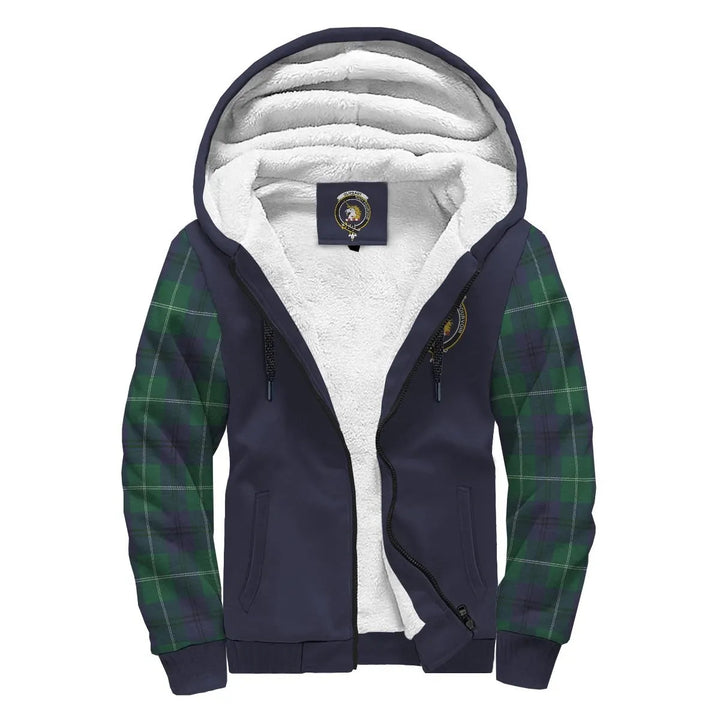 Scottish Oliphant Clan Crest Tartan Plaid Sleeve Sherpa Hoodie