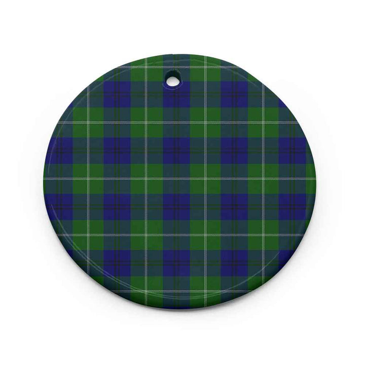 Scottish Oliphant Modern Clan Tartan Ceramic Ornament Circle Shape Tartan Plaid