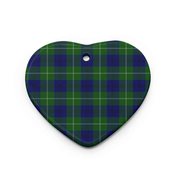 Scottish Oliphant Modern Clan Tartan Ceramic Ornament Heart Shape Tartan Plaid