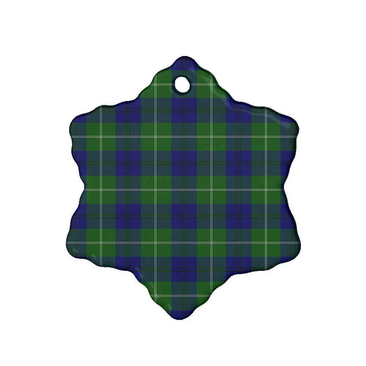 Scottish Oliphant Modern Clan Tartan Ceramic Ornament Snow Flake Shape Tartan Plaid