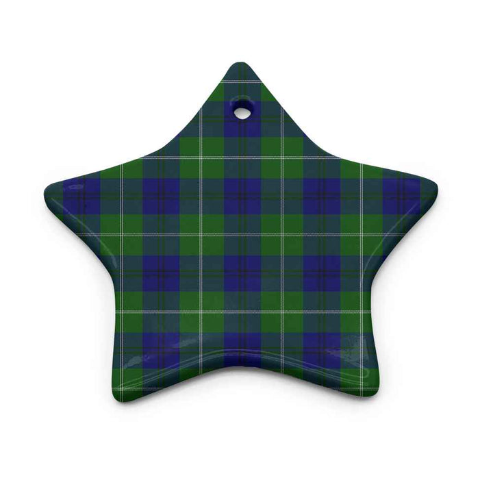 Scottish Oliphant Modern Clan Tartan Ceramic Ornament Star Shape Tartan Plaid