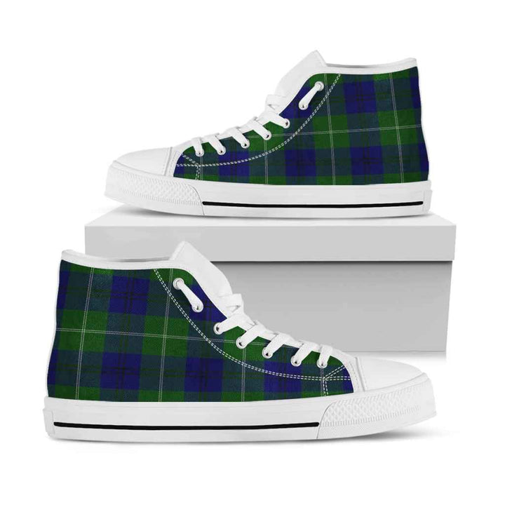 Scottish Oliphant Modern Clan Tartan High Top Shoes White Sole Tartan Plaid