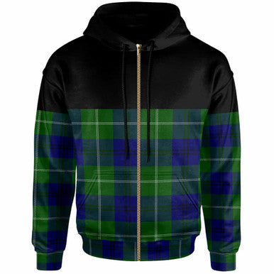 Scottish Oliphant Modern Clan Tartan Hoodie - Horizontal Style Zip Tartan Plaid