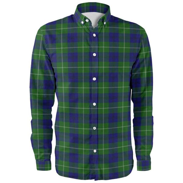 Scottish Oliphant Modern Clan Tartan Long Sleeve Shirt Front Side Tartan Plaid