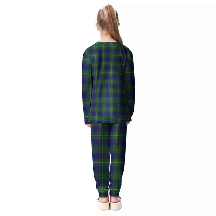 Scottish Oliphant Modern Clan Tartan Pajama Set Kid Back Side Tartan Plaid