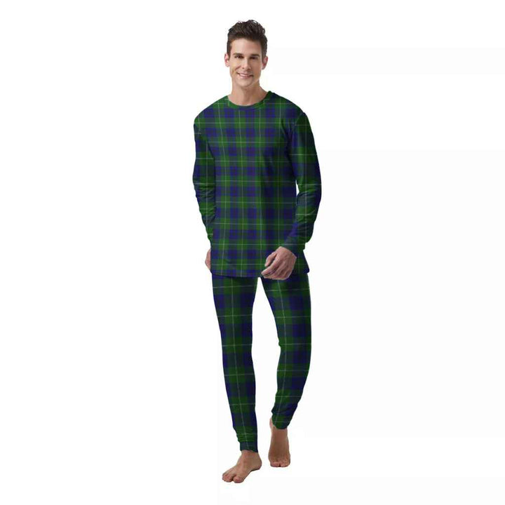 Scottish Oliphant Modern Clan Tartan Pajama Set  Men Front Side Tartan Plaid