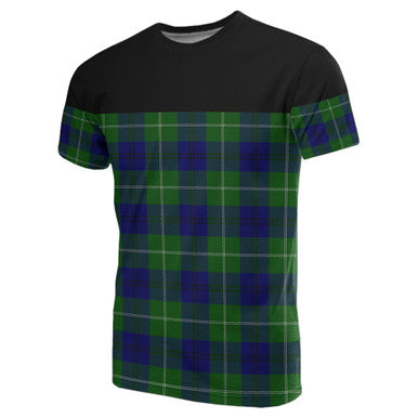 Scottish Oliphant Modern Clan Tartan T-Shirt Horizontal Style Front Side Tartan Plaid