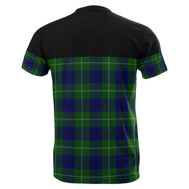 Scottish Oliphant Modern Clan Tartan T-Shirt Horizontal Style Back Side Tartan Plaid