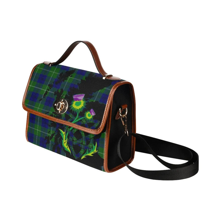 Scottish Oliphant Modern Clan Tartan Waterproof Canvas Bag With Thistle Tartan Plaid 4