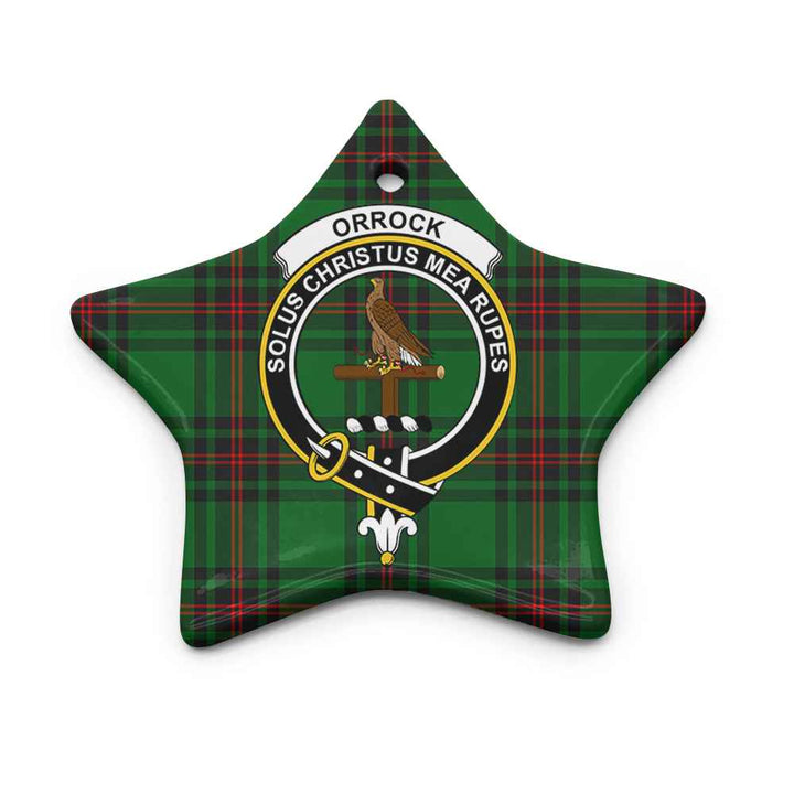 Scottish Orrock Clan Crest Tartan Ceramic Ornament Star Shape Tartan Plaid