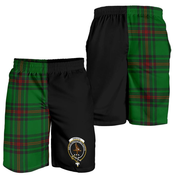 Scottish Orrock Clan Crest Tartan Half of Me Men's Shorts