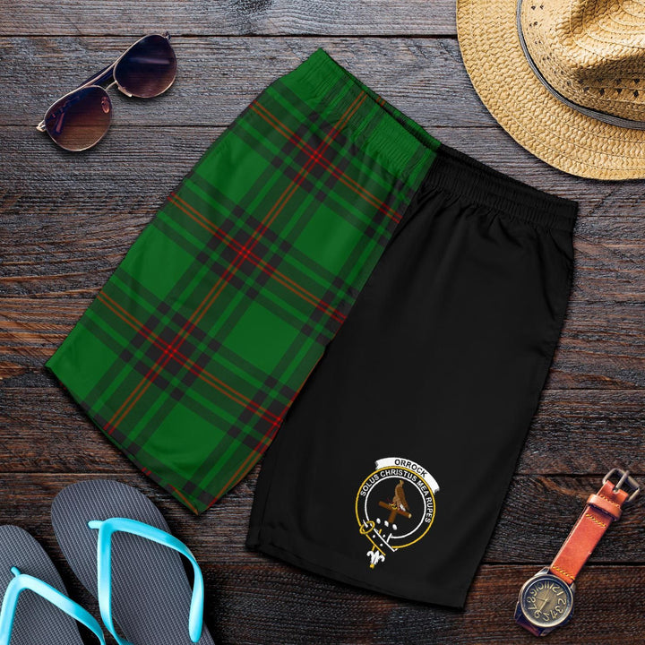 Scottish Orrock Clan Crest Tartan Half of Me Men's Shorts