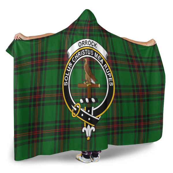Scottish Orrock Clan Crest Tartan Hooded Blanket Tartan Plaid 2