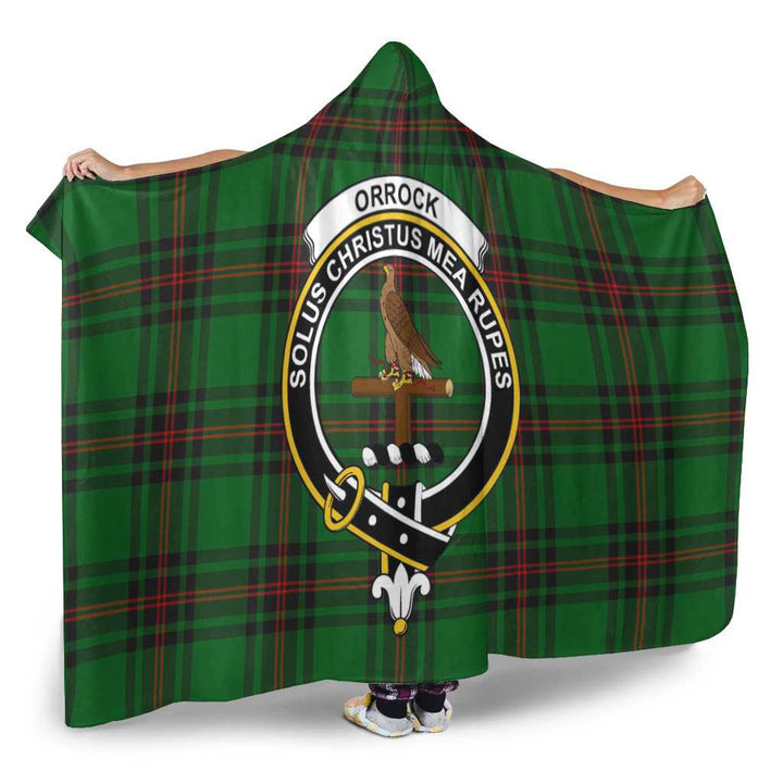 Scottish Orrock Clan Crest Tartan Hooded Blanket Tartan Plaid 2