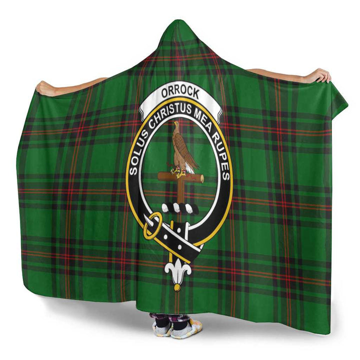 Scottish Orrock Clan Crest Tartan Hooded Blanket Tartan Plaid 3