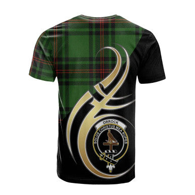 Scottish Orrock Clan Crest Tartan T-Shirt Believe in Me Back Side Tartan Plaid