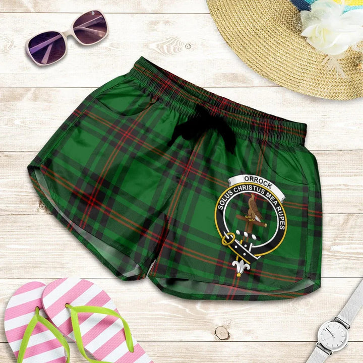 Scottish Orrock Clan Crest Tartan Women Shorts