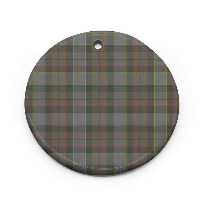 Scottish Outlander Fraser Clan Tartan Ceramic Ornament Circle Shape Tartan Plaid