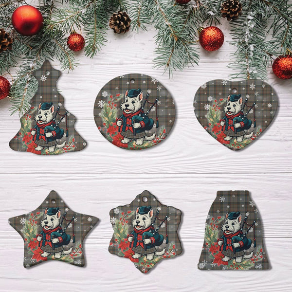 Scottish Outlander Fraser Clan Tartan Ceramic Ornament Cute Scottish Terrier Dog All Style Tartan Plaid