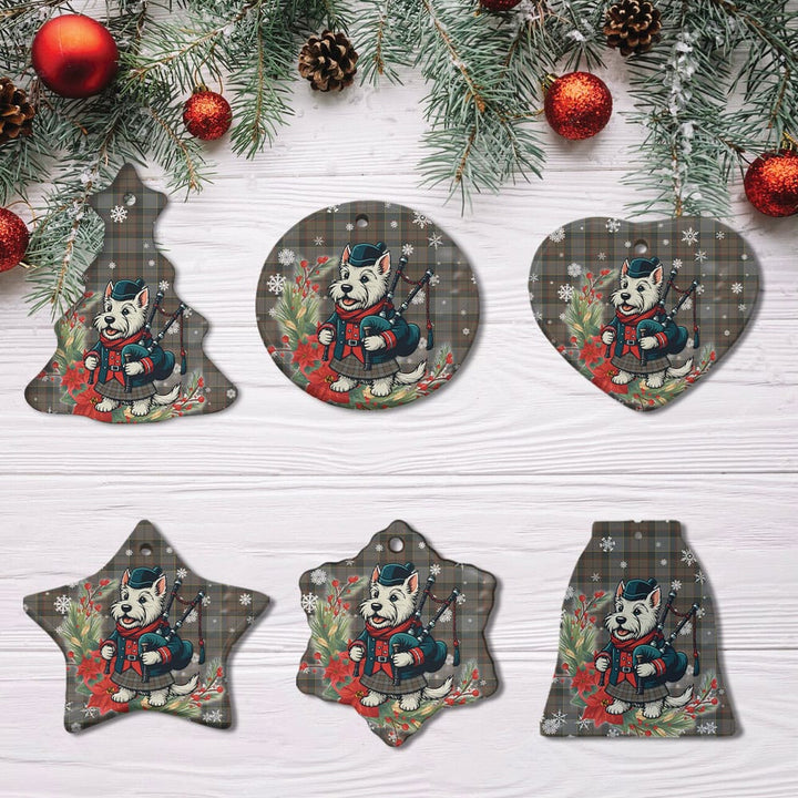Scottish Outlander Fraser Clan Tartan Ceramic Ornament Cute Scottish Terrier Dog All Style Tartan Plaid