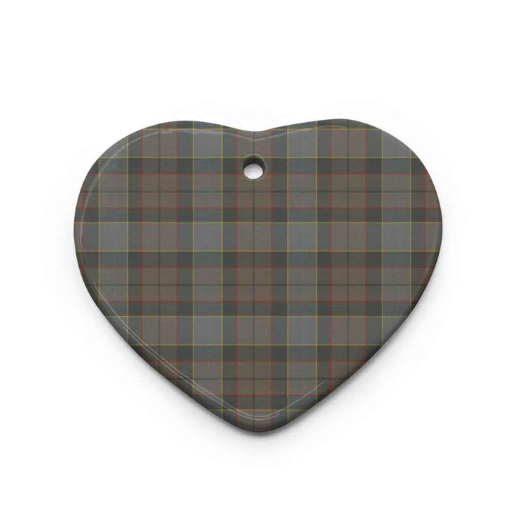 Scottish Outlander Fraser Clan Tartan Ceramic Ornament Heart Shape Tartan Plaid