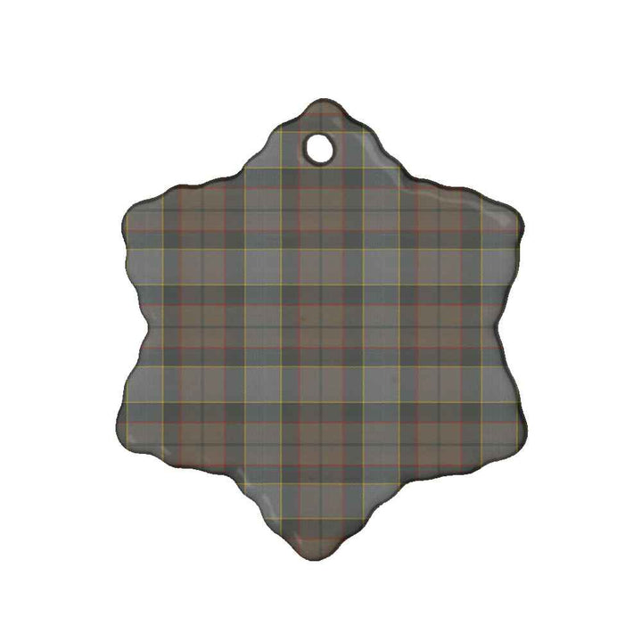 Scottish Outlander Fraser Clan Tartan Ceramic Ornament Snow Flake Shape Tartan Plaid