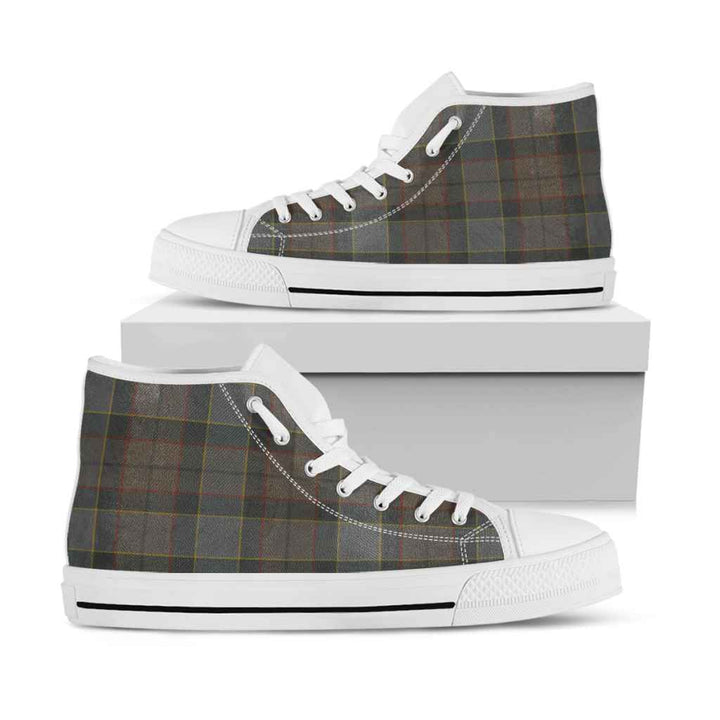 Scottish Outlander Fraser Clan Tartan High Top Shoes White Sole Tartan Plaid